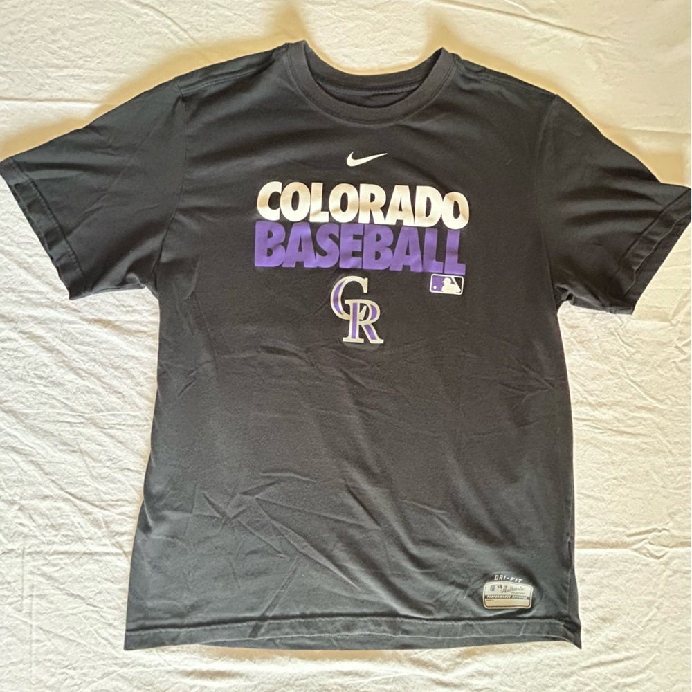 Nike Black and Purple Colorado Rockies Baseball Tee
